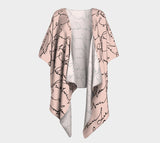 Pink Script Draped Kimono